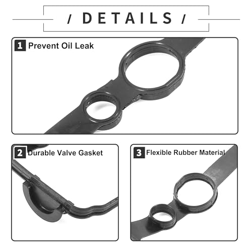 Image of Motoforti Valve Cover Gasket, Cylinder Head Valve Seal Gasket, for Suzuki SX4 RW420 GYA51S 2.0L 4 Cyl, MP, J20B, 16V, VVT, DOHC, Rubber, No.1118978K00, Black