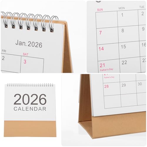 Calendario de escritorio Gadpiparty de diseño simple y estructura estable para mesa 3