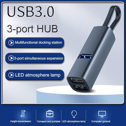 Image of 5Gbps Docking Station Dual Monitor USB 3.0 /2.0 TF /SD Universal 3 HDMI Ports High Speed LED Lights Data Transfer USB C Hub Mini USB Splitter for Laptop PC Mobile Phone Silver Type-C