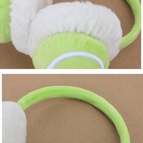 Image of JIAHG Boys Girls Cute Cartoon Football Winter Warm Earmuffs Soft Faux Fur Ear Warmers Kids Outdoor Thermal Plush Ear Muffs