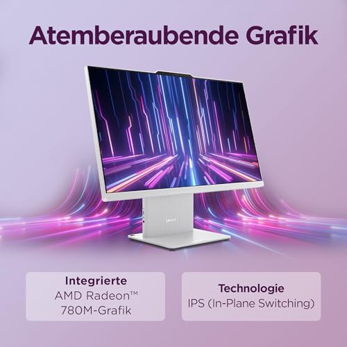 Lenovo IdeaCentre All-In-One AI-PC | 23.8Full HD Display | AMD Ryzen 7 250 | 16GB RAM | 1TB SSD | AMD Radeon Grafik | Win11 | Augenschutz | Inkl.USB Maus-Tastatur | Cloud grau | 3 Monate Premium Care