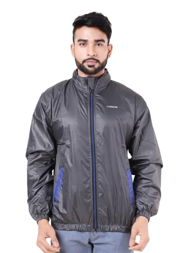 Image of Dollar Men's Polyester Solid Windcheater Jacket With Side Pockets