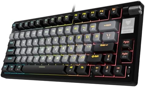 EvoFox Ronin Wired Mechanical Gaming Keyboard, 9 Layer Structure, Gasket Mount, 2 Layer Sound Dampening, 75% Layout, Red Switches, Hot Swappable, Per-Key RGB, nKey Rollover, Windows Software-Black