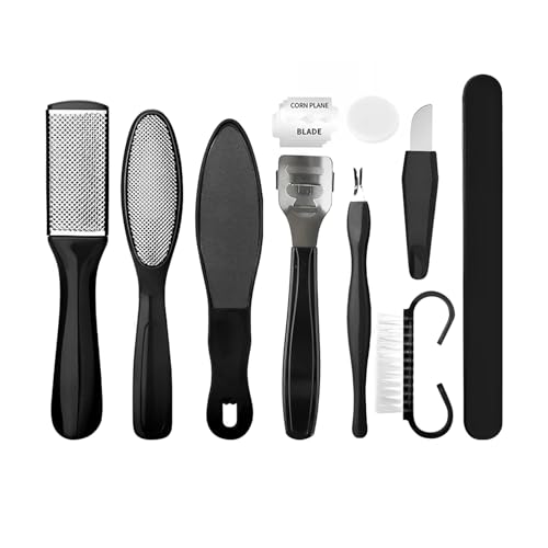 EUZUXU 10 Stück Professionelle Pediküre Fußpflege Set, Pediküre-Tool zum Entfernen von Abgestorbener Haut und Hornhaut, für Herren Damen Salon