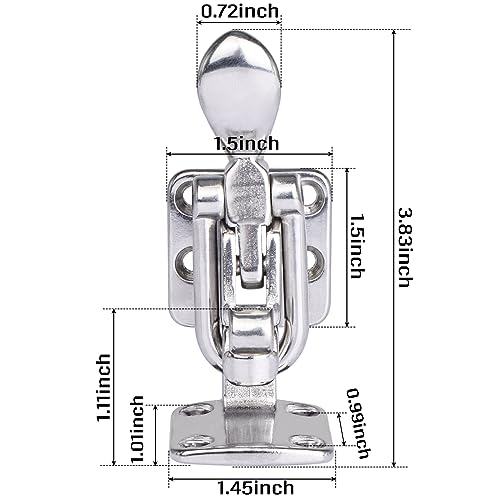 Novelbee 2Pcs Stainless Steel Hold Down 90 Degree Clamp Locking Cam Latches,Anti-Rattle Latch Hasp For Boat Marine Rv Caravan thumb #1
