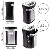 Duronic 20 Sheet XXL Cross Cut Paper Shredder PS591 Extra Large Electric Paper Shredders for Home Office Heavy Duty Shredder with 33L Pull Out Bin Shred CD Card Mail Staple & Clips - Image 3