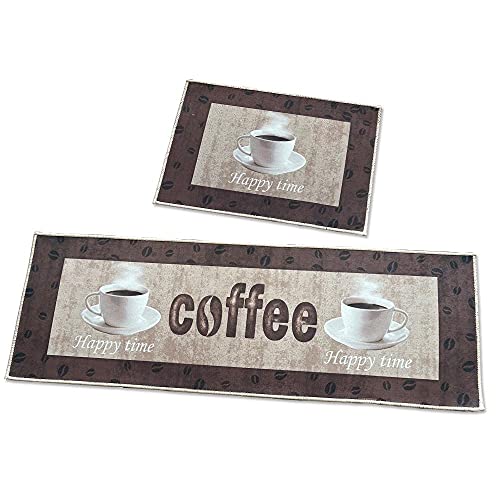 Image of HomeCloud Anti Fatigue Kitchen Rug Printed Thick Anti Slip, Washable, Big Size, Designer Folding Kitchen Mat for Home BedroomStandard Size (41 x 122 cm 41 x 61 cm) (Coffe Cup BRO)