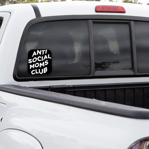 Adesivo de vinil Anti Social Moms Club para carros, caminhões, janelas, para-choques, paredes, lapto