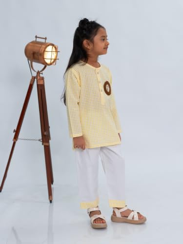 Image of POLKA TOTS 100% Cotton Traditional Nightwear Kurta Pyjama Set | Unisex Night Dress for Kids Girls & Boys | Summer Night Suits for Kids | Ethnic Indian Nightsuit | Cotton Night Suit Combo Set for Baby