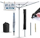 FunkyBuys - Línea de lavado rotativa | Tendedero giratorio de 4 brazos (50 metros)