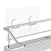Orimade Adhesive Bathroom Shelf With Tower Bar Rail Rack Shower Caddy Kitchen Toilet Storage Organizer Wall Mounted Stainless Steel - No Drilling