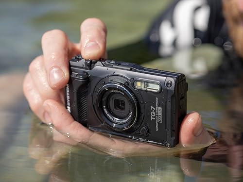 OM SYSTEM Olympus Tough TG-7 Black Underwater Camera, Waterproof, Freeze Proof, High Resolution Bright, 4K Video 44x Macro Shooting (Successor Olympus TG-6)