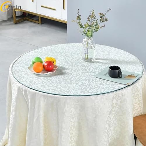 FiveLn 強化ガラステーブルトップ 円形透明 30-100cm 屋内屋外 DIY天板プロテクター (45cm) [並行輸入品]
