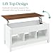 Best Choice Products Lift Top Coffee Table with Hidden Storage, Accent Table Furniture for Living Room, Display Shelves - White/Brown