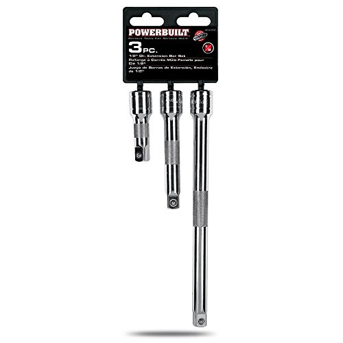 Powerbuilt 3 Piece Socket Extension Bar Set, 1/2 Inch Drive, 3-inch, 5-inch, and 10-inch Bars, Knurled Non-Slip Grip 640846 by Powerbuilt - Image 5