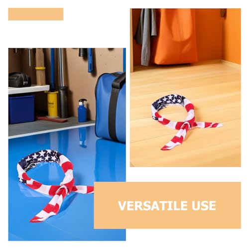 HORIALENCE 4 szt. bandana z flagą USA w kolorze czerwono-białym i niebieskim - nakrycie głowy z nadrukiem amerykańskiej flagi dla mężczyzn i kobiet - patriotyczny kostium, dodatki odzieżowe na święta