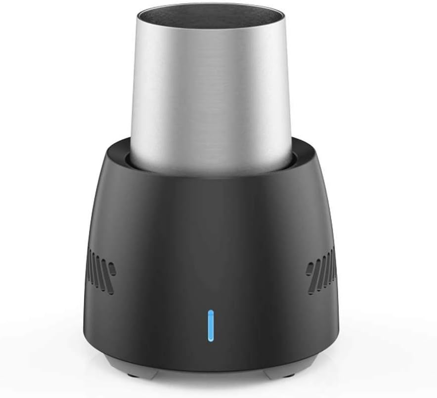 Iced Beer Wine Beverage Electronic Bottle Chiller, Portable Mini Refrigeration Rapid Cup Cooler, Desktop Fast Cooling Fridge Single Bottle Drink Chiller for Home & Travel (Black)