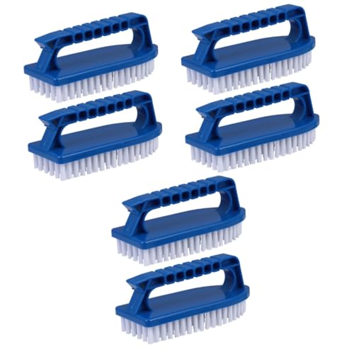 VANZACK 3sets Pool Scrub Brush Long Bristles Cleaning Tool Wall Floor Brush for Above Ground/in-ground Pools Handheld Utility 2pcs*3
