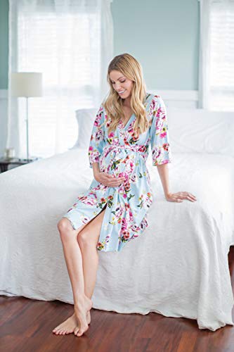Baby Be Mine Maternity Labor Delivery Nursing Robe Hospital Bag Must Have (L/XL pre Pregnancy 12-18, Isla)
