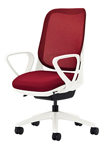 ライオン事務器 オフィスチェア サークルアーム ライド チェリーレッド 79809