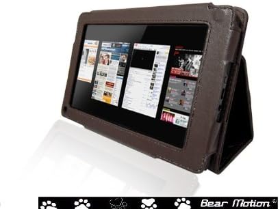 Bear Motion Premium Leather Case for Case for Amazon Kindle Fire 7" Tablet (Not Compatible with Kindle Fire HD) (Brown, Kindle Fire)
