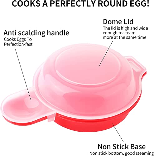 image for KINMINGZHU 2pcs-Microwave Egg Cooker,Microwave Egg Maker,1 Minute Fast