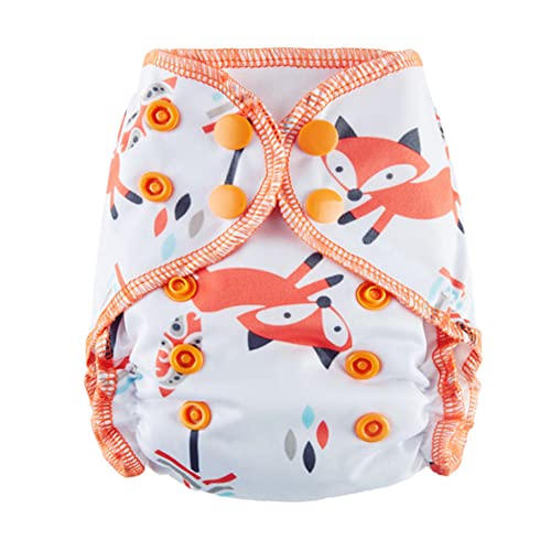 Thank U Mom Newborn Cloth Diaper All In One Bamboo Cotton For Less 12Pounds Baby Pack Of 4 (Fox) #TOP6