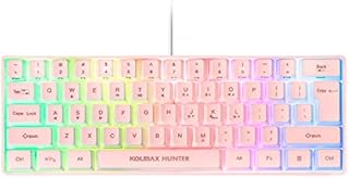 60% RGB Gaming Keyboard,61 Keys RGB Backlit Wired Gaming keyboard/Office Mini Keyboard for PC/Mac/Linux/Laptop(Pink)