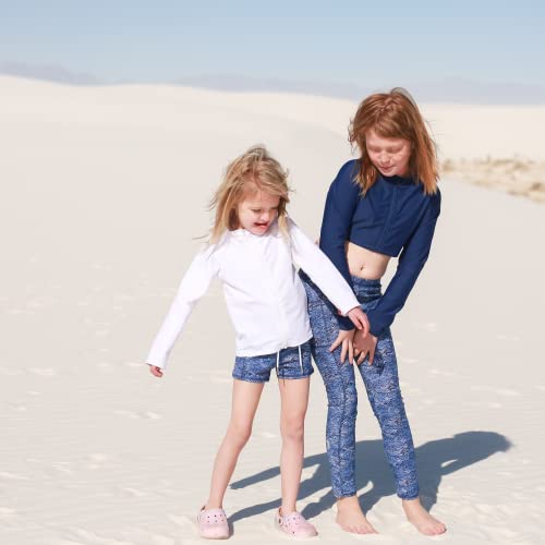 Image of SwimZip Girls' Long Sleeve Zipper Crop Top Rash Guard UPF 50+ Sun Protection