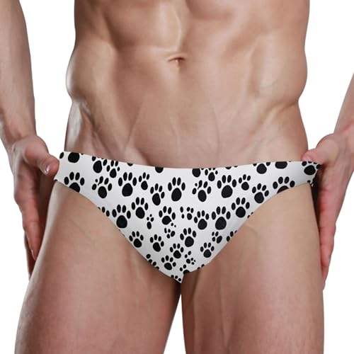 Cat Paw Print Swim Briefs for Men Swimsuit Bikini Swimwear S B04028364
