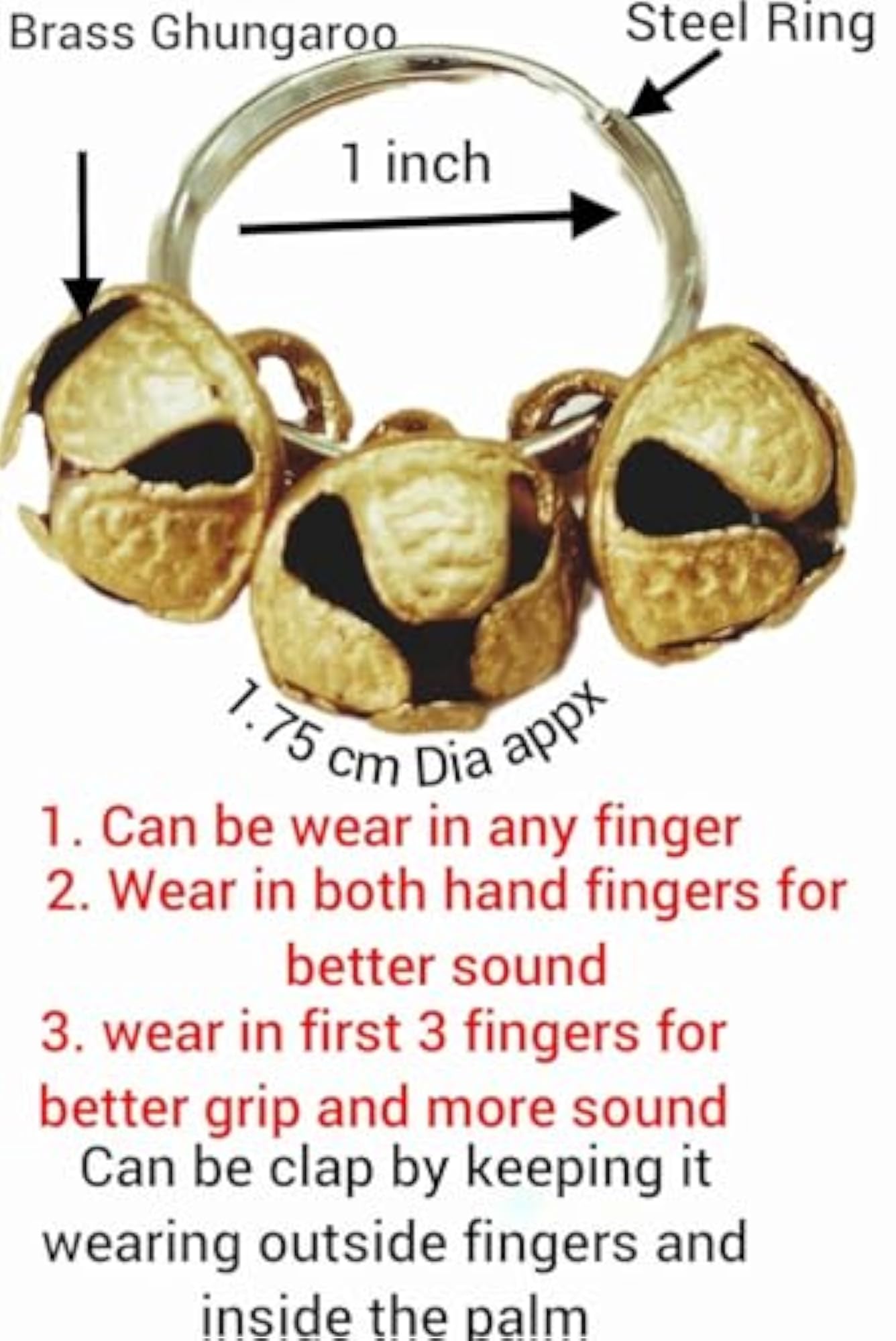 Finger Cymbal Ghungroo Kadi for Puja Aarti