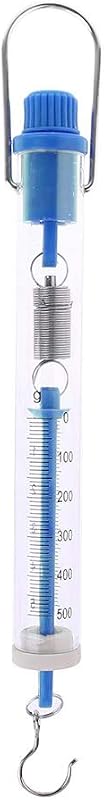 Balanza de resorte azul Tubular 5N/500g dinamómetro Newton plástico transparente para medidores de tensión