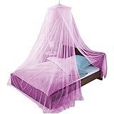 Just Relax Decorative Elegant Bed Net Canopy Set Including Full Hanging Kit, Ideal for Indoors or Outdoors, Intended for a for Covering Beds, Cribs, Hammocks (Pink, Twin/Full)