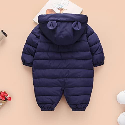 Simplee Kids Unisex Onesie Baby Romper Toddler Warm Outwear Winter Coat Double Zipper Baby Hooded Snowsuit For 6-12 Months #TOP1