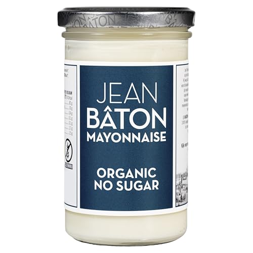 JEAN BÂTON - Mayonnaise Organic NO Sugar | Mayonnaise hergestellt aus 100% biologischen Zutaten. Laktosefreie Bio-Mayonnaise ideal zu Salaten, Sandwiches oder als Dip | Inhalt: 245ml