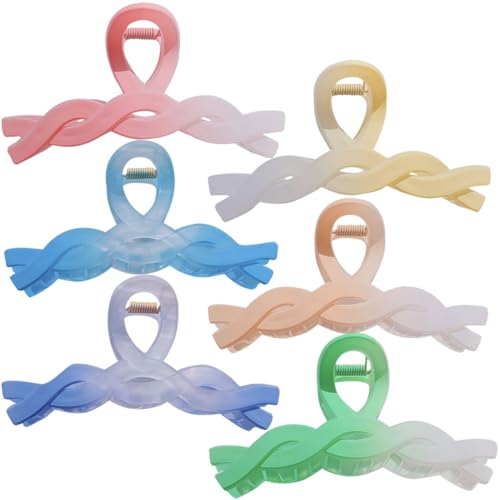 Lot de 6 grandes pinces à cheveux dégradées pour femme