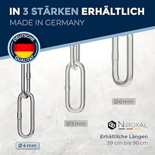 Collare per cani in acciaio inox, con fermo, per addestramento del cane, in acciaio inox, a maglie lunghe, spessore 4 mm, lunghezza 58 cm, con limitatore di trazione