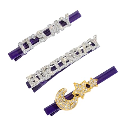 MAJORMENCH 3個点 ラインストーンヘアクリップ 星形ヘアアクセサリー レディース用 強力グリップ 軽量で快適 誕生日パーティーや特別なイベント