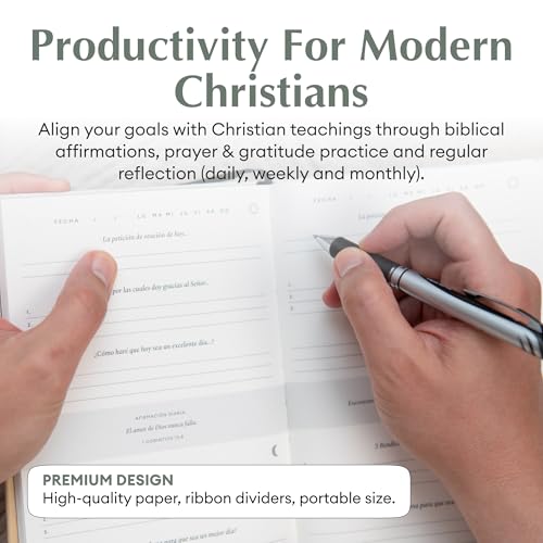 Christian Journal Co Daily Christian Planner - 6 Month | Cotton Hardback Goal Setter, Faith Planner & Devotional Prayer Journal | Align Your Personal & Religious Goals | Great Gift For Men & Women - Image 4