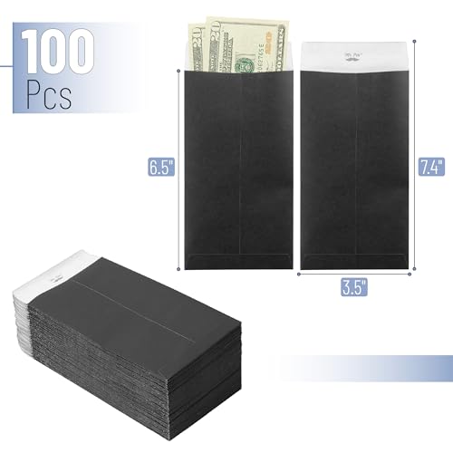 Image of Mr. Pen- Money Envelopes for Cash, 6.5 inch x 3.5 inch, 100 Pack, Kraft Paper | Self-Adhesive Bulk Cash Envelopes for Budgeting, Money and Coin Saving, Check, Budget, Small Item Organizing
