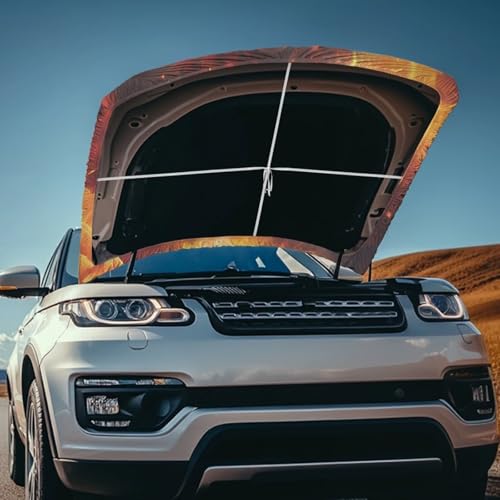 Image of Gold Wolf Car Hood Cover Sunshade Windshield Hood All Season Protection Outdoor Foldable Protective Cover, Universal for Cars