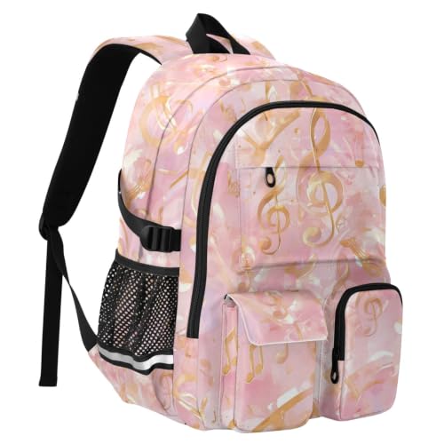 Mochila para laptop rosa dorado que alivia el peso de tus libros 2