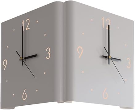 Square Wall Clock Folded Corner Wall Hanging Clock Chic Arc Silent Clock with Light for Living Room Home Decoration-A Easy Install Easy to Use