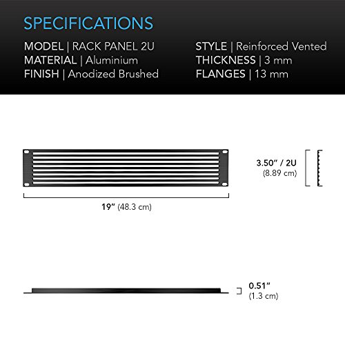 Ac Infinity Rack Panel Accessory Vent 2U Space For 19" Rackmount, Premium Aluminum Build And Anodized Finish #TOP4