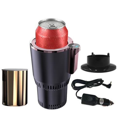 Image of Smart Car Heater & Colder Cups|Car Cup Holder|Quick Thermal Heating Cups|Car Refrigerator Quick Cooling Cups|Suitable for Most Cars (Purple+Aluminium Cup)