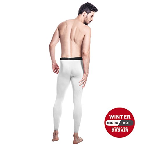 DRSKIN Calça legging masculina térmica de lã fria compressão camada base justa longa sob esporte, Ho