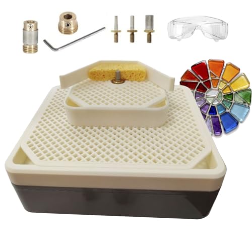 Amoladora de vidrio portátil de 150 W, 4200 RPM, 4 brocas for joyería y decoración del hogar.