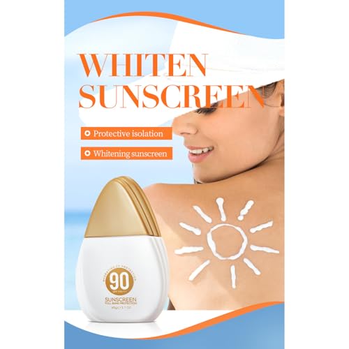 Zaldita 60g UV Protection Sunscreen for Women Girls Face Cream Lightweight Non Greasy Sunblock Moisturizing Smooth Skin Daily Wear Gold One Size