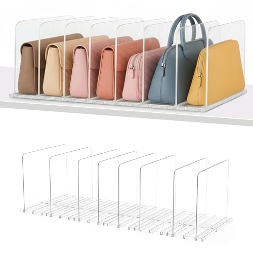 Adjustable Bag & Purse Organizer for Closet | Clear Shelf