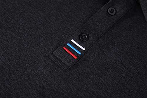 Swisswell Black Polo Shirts For Men Moisture Wicking Short Sleeve Golf Polo Collared Sport Tennis Shirt(Black,Xl) #TOP4